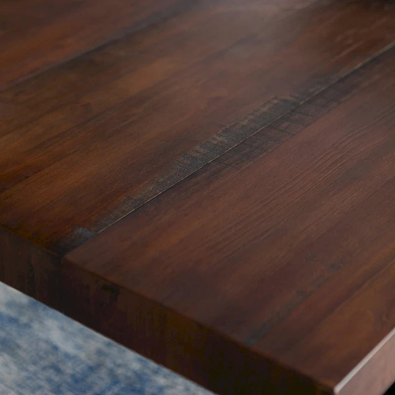 Distressed Pine Wood Dining Table 72" - Seats 6-8