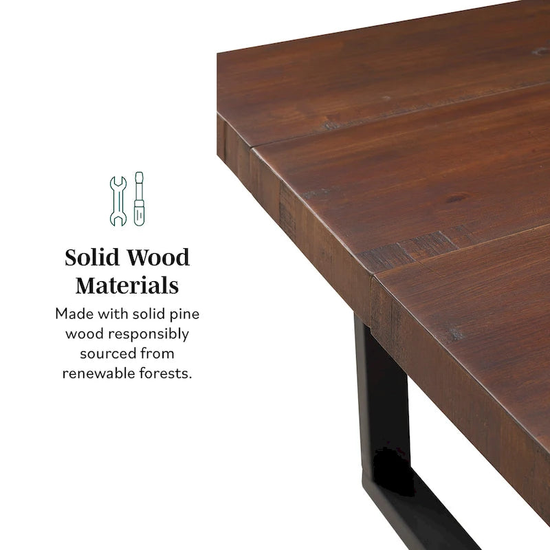 Distressed Pine Wood Dining Table 72" - Seats 6-8