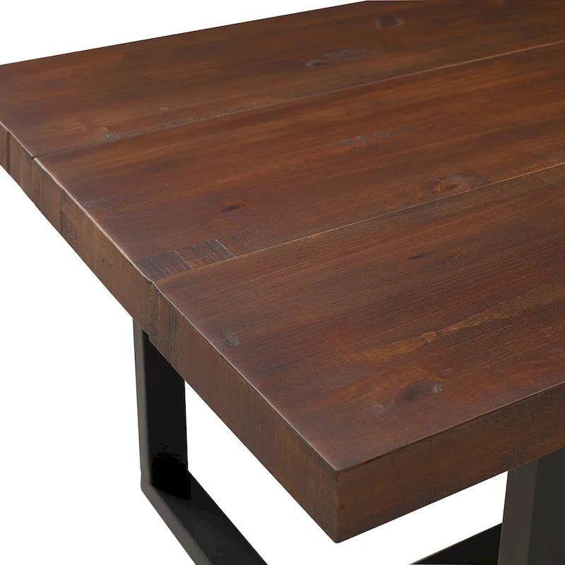 Distressed Pine Wood Dining Table 72" - Seats 6-8