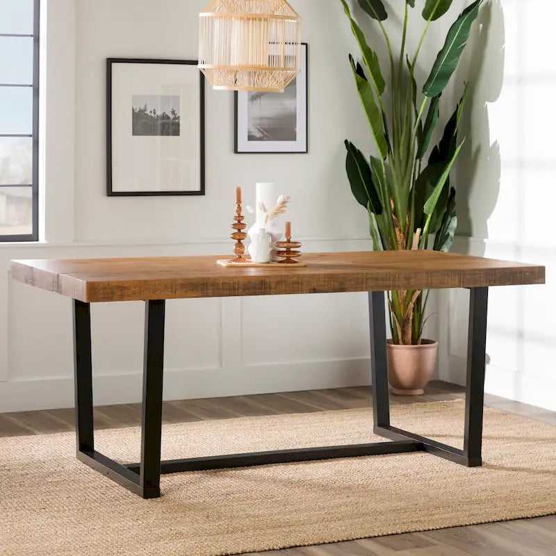 Distressed Pine Wood Dining Table 72" - Seats 6-8