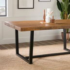 Distressed Pine Wood Dining Table 72" - Seats 6-8