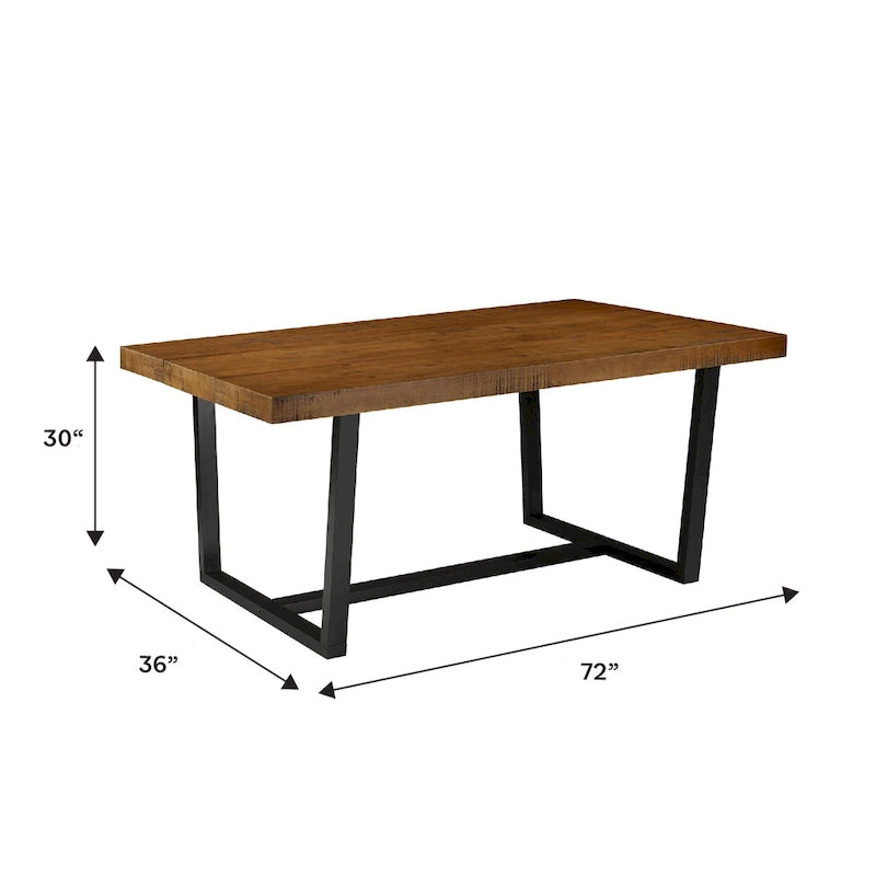 Distressed Pine Wood Dining Table 72" - Seats 6-8