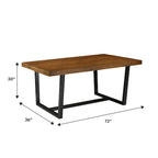 Distressed Pine Wood Dining Table 72" - Seats 6-8