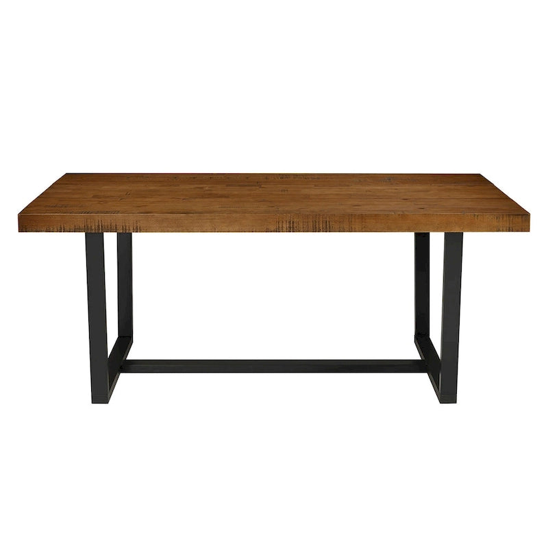 Distressed Pine Wood Dining Table 72" - Seats 6-8