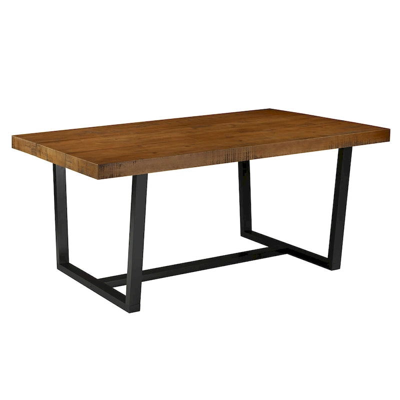 Distressed Pine Wood Dining Table 72" - Seats 6-8