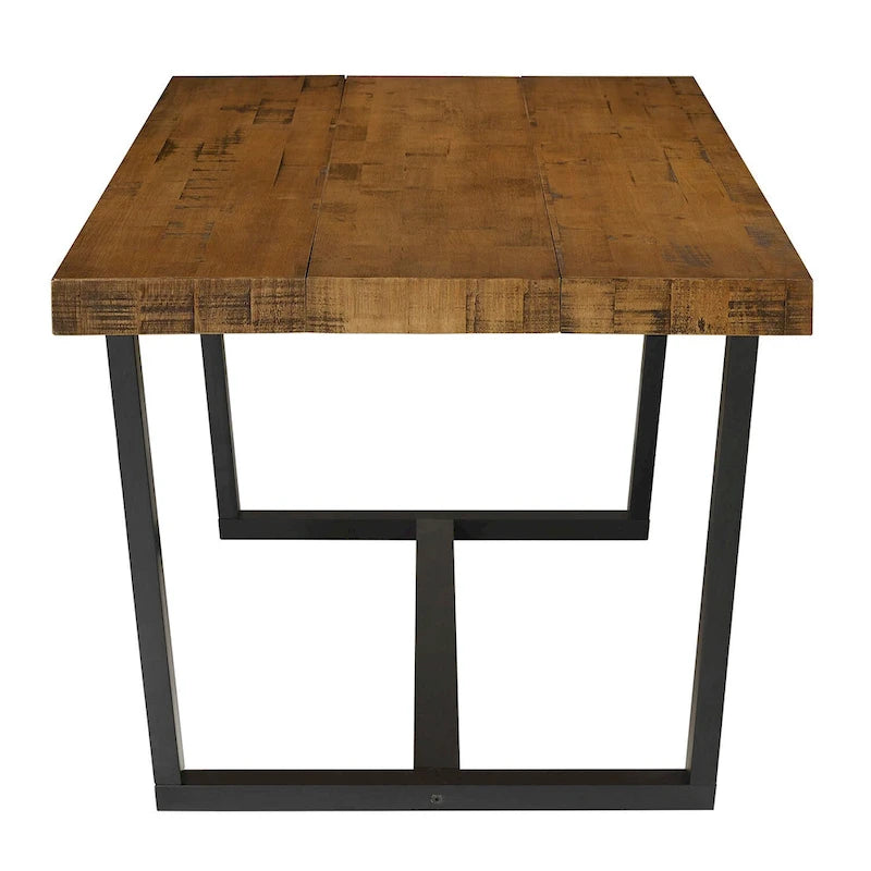 Distressed Pine Wood Dining Table 72" - Seats 6-8