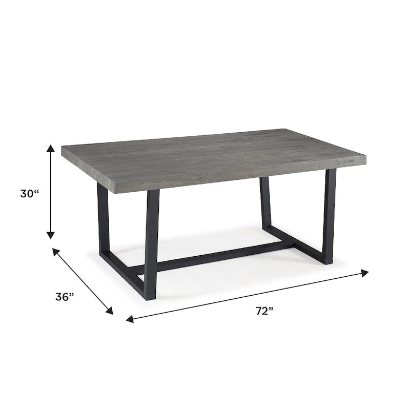 Distressed Pine Wood Dining Table 72" - Seats 6-8
