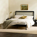 Boho Solid Wood Queen Spindle Bed
