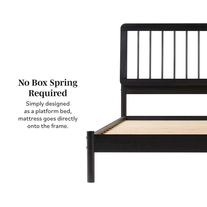 Boho Solid Wood Queen Spindle Bed