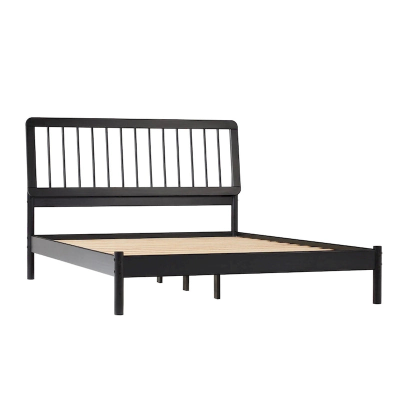 Boho Solid Wood Queen Spindle Bed