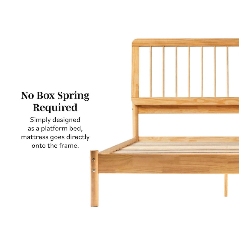 Boho Solid Wood Queen Spindle Bed
