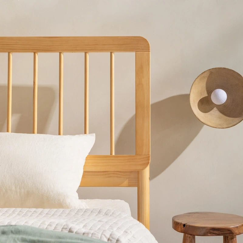 Boho Solid Wood Queen Spindle Bed