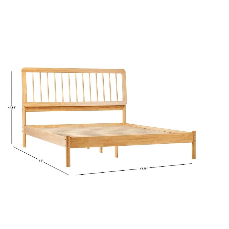 Boho Solid Wood Queen Spindle Bed
