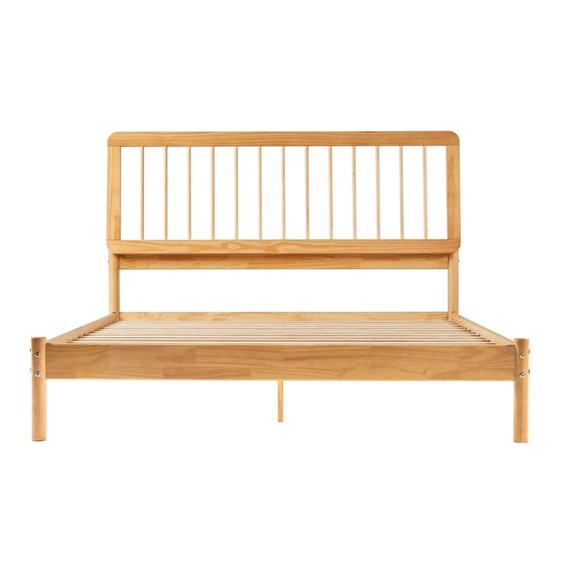 Boho Solid Wood Queen Spindle Bed