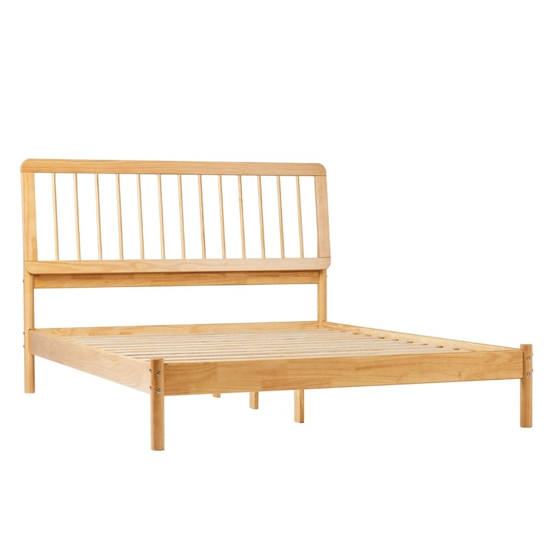 Boho Solid Wood Queen Spindle Bed