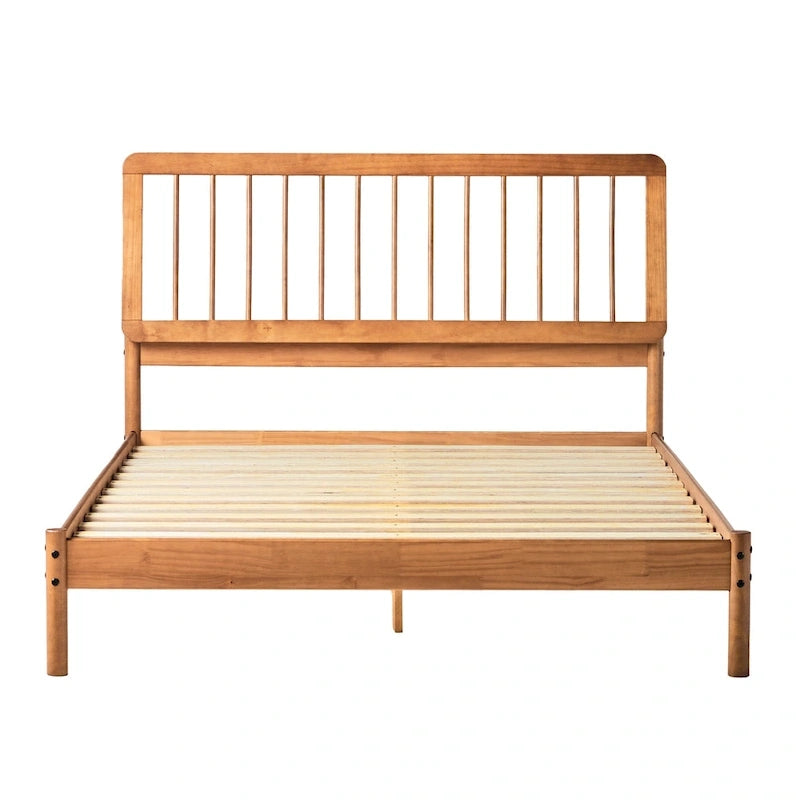 Boho Solid Wood Queen Spindle Bed