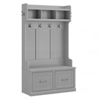 40W Hall Tree with Shoe Storage Bench - Transitional Style
