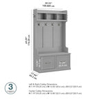 40W Hall Tree with Shoe Storage Bench - Transitional Style