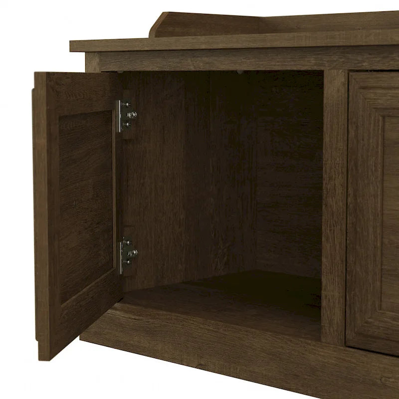 40W Hall Tree with Shoe Storage Bench - Transitional Style