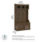 40W Hall Tree with Shoe Storage Bench - Transitional Style