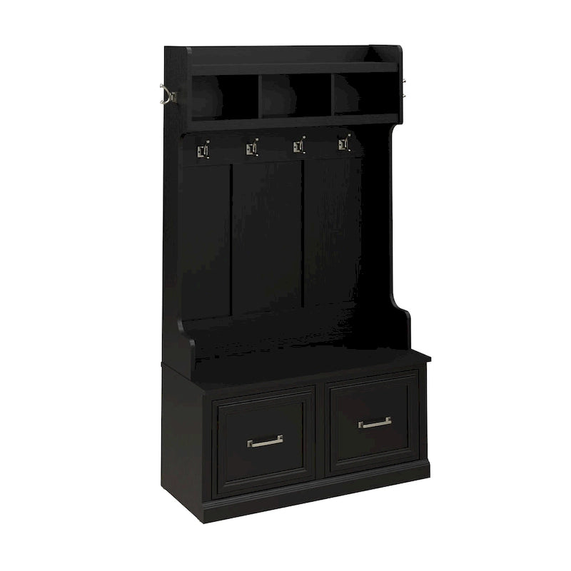 40W Hall Tree with Shoe Storage Bench - Transitional Style