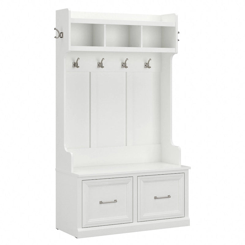 40W Hall Tree with Shoe Storage Bench - Transitional Style