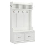 40W Hall Tree with Shoe Storage Bench - Transitional Style