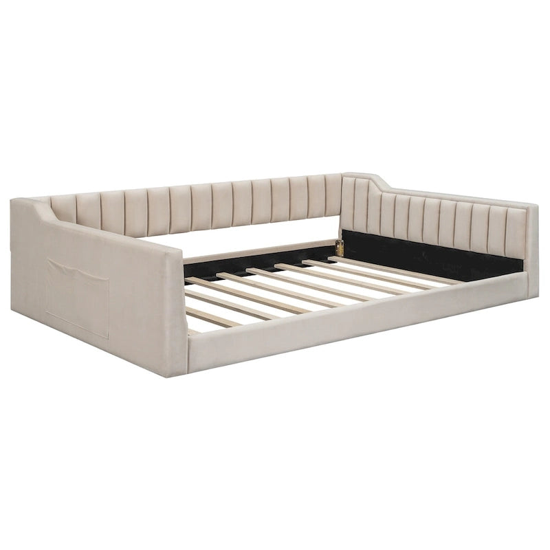 Full XL Velvet Daybed with Storage