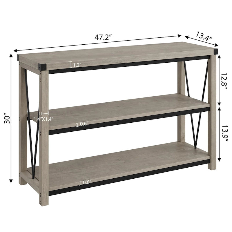 Farmhouse Entryway Table,47 Inch Narrow Long Console Table with Storage