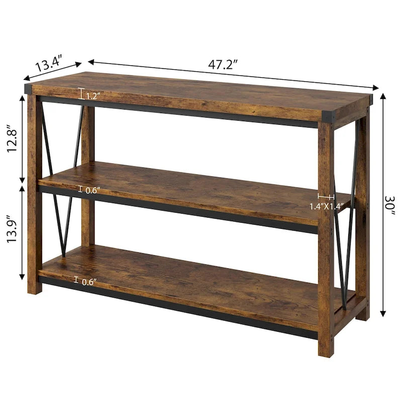 Farmhouse Entryway Table,47 Inch Narrow Long Console Table with Storage