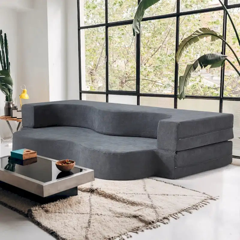 Convertible Folding Sofa Bed with High-Density Foam for Living Room, Guest Room, and Bedroom