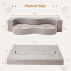 Convertible Folding Sofa Bed with High-Density Foam for Living Room, Guest Room, and Bedroom