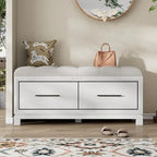 43  Shoe Bench with Removable Cushion & Lift Top Storage, Entryway Bench Wooden End of Bed Bench, Hidden Storage Space