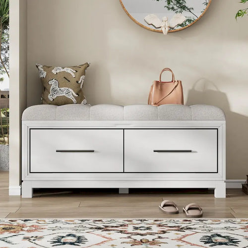 43  Shoe Bench with Removable Cushion & Lift Top Storage, Entryway Bench Wooden End of Bed Bench, Hidden Storage Space