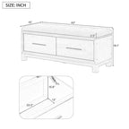 43  Shoe Bench with Removable Cushion & Lift Top Storage, Entryway Bench Wooden End of Bed Bench, Hidden Storage Space