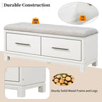 43  Shoe Bench with Removable Cushion & Lift Top Storage, Entryway Bench Wooden End of Bed Bench, Hidden Storage Space