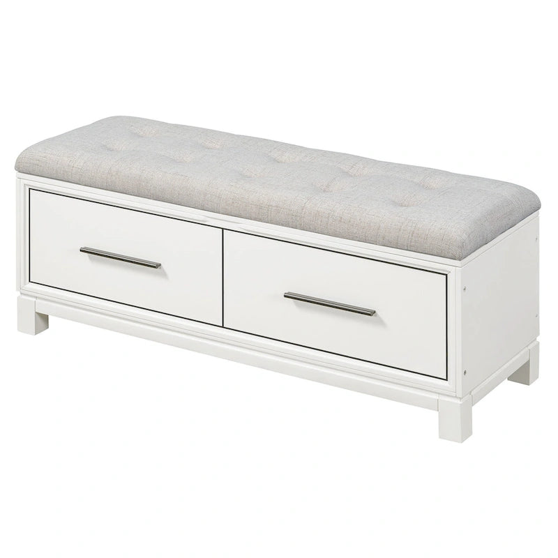 43  Shoe Bench with Removable Cushion & Lift Top Storage, Entryway Bench Wooden End of Bed Bench, Hidden Storage Space
