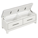 43  Shoe Bench with Removable Cushion & Lift Top Storage, Entryway Bench Wooden End of Bed Bench, Hidden Storage Space