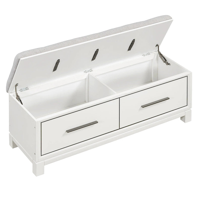 43  Shoe Bench with Removable Cushion & Lift Top Storage, Entryway Bench Wooden End of Bed Bench, Hidden Storage Space