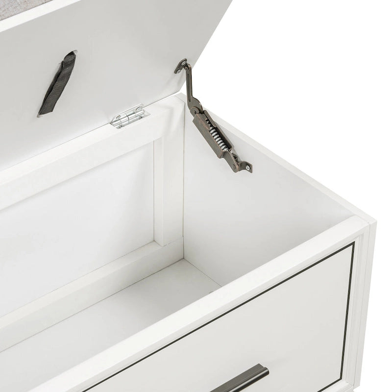43  Shoe Bench with Removable Cushion & Lift Top Storage, Entryway Bench Wooden End of Bed Bench, Hidden Storage Space