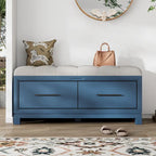 43  Shoe Bench with Removable Cushion & Lift Top Storage, Entryway Bench Wooden End of Bed Bench, Hidden Storage Space
