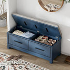 43  Shoe Bench with Removable Cushion & Lift Top Storage, Entryway Bench Wooden End of Bed Bench, Hidden Storage Space