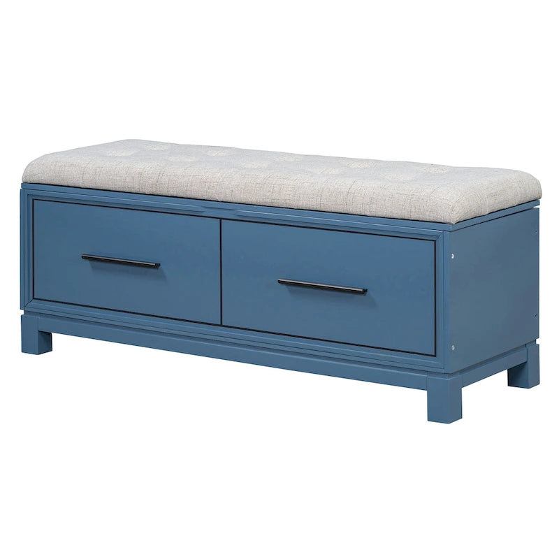 43  Shoe Bench with Removable Cushion & Lift Top Storage, Entryway Bench Wooden End of Bed Bench, Hidden Storage Space