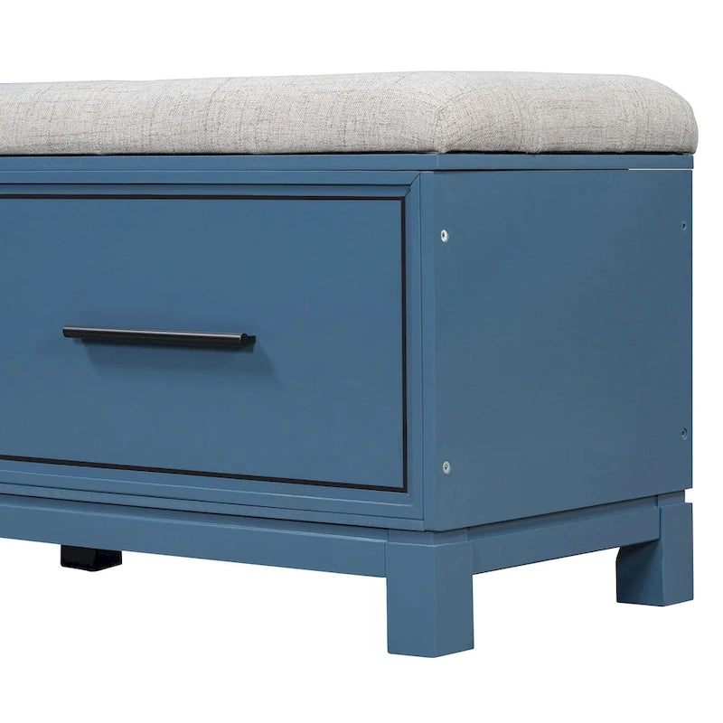 43  Shoe Bench with Removable Cushion & Lift Top Storage, Entryway Bench Wooden End of Bed Bench, Hidden Storage Space