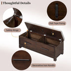 43  Shoe Bench with Removable Cushion & Lift Top Storage, Entryway Bench Wooden End of Bed Bench, Hidden Storage Space