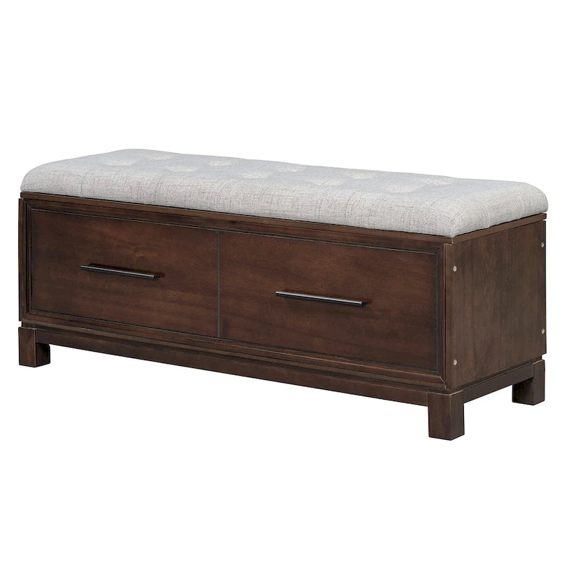 43  Shoe Bench with Removable Cushion & Lift Top Storage, Entryway Bench Wooden End of Bed Bench, Hidden Storage Space