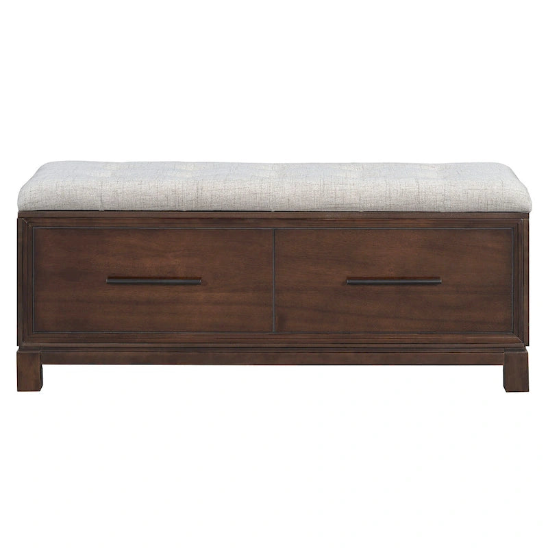 43  Shoe Bench with Removable Cushion & Lift Top Storage, Entryway Bench Wooden End of Bed Bench, Hidden Storage Space