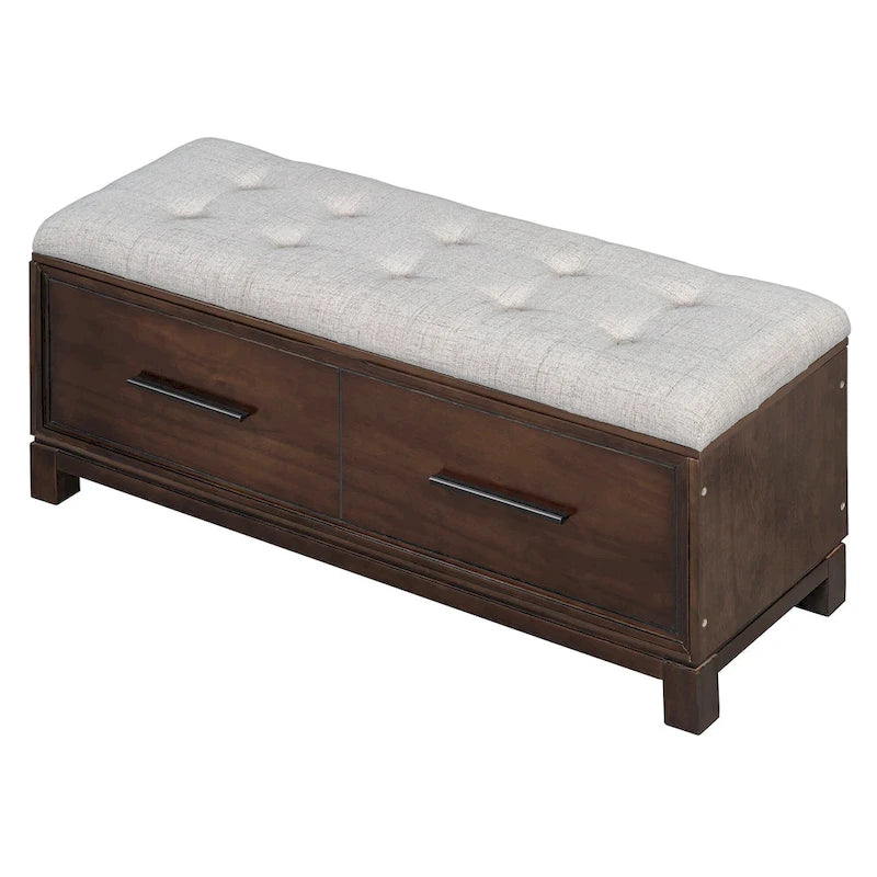 43  Shoe Bench with Removable Cushion & Lift Top Storage, Entryway Bench Wooden End of Bed Bench, Hidden Storage Space