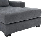 Chenille Fabric Oversized Chaise Lounger, 39.7 /43.5 /55  Chair Bed Sofa Couch with Pillows, Charge Station & Cup Holders