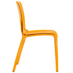 Stackable Acrylic Minimalist Plastic Dining Chair Modern Full Back Transparent Accent Side Chair for Dining Room & Kitchen